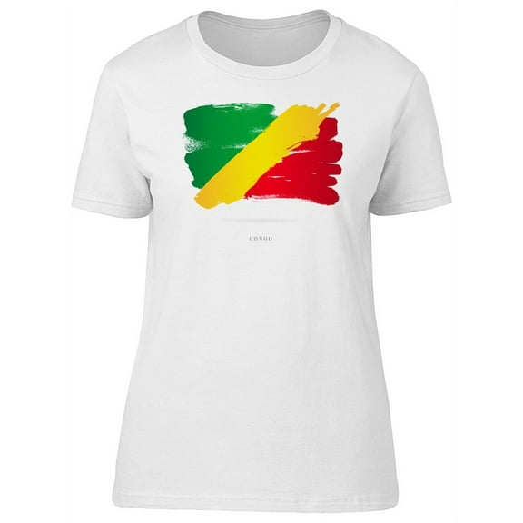 The Congo Grunge Watercolor Flag T-Shirt Women -Image by Shutterstock, Female Small