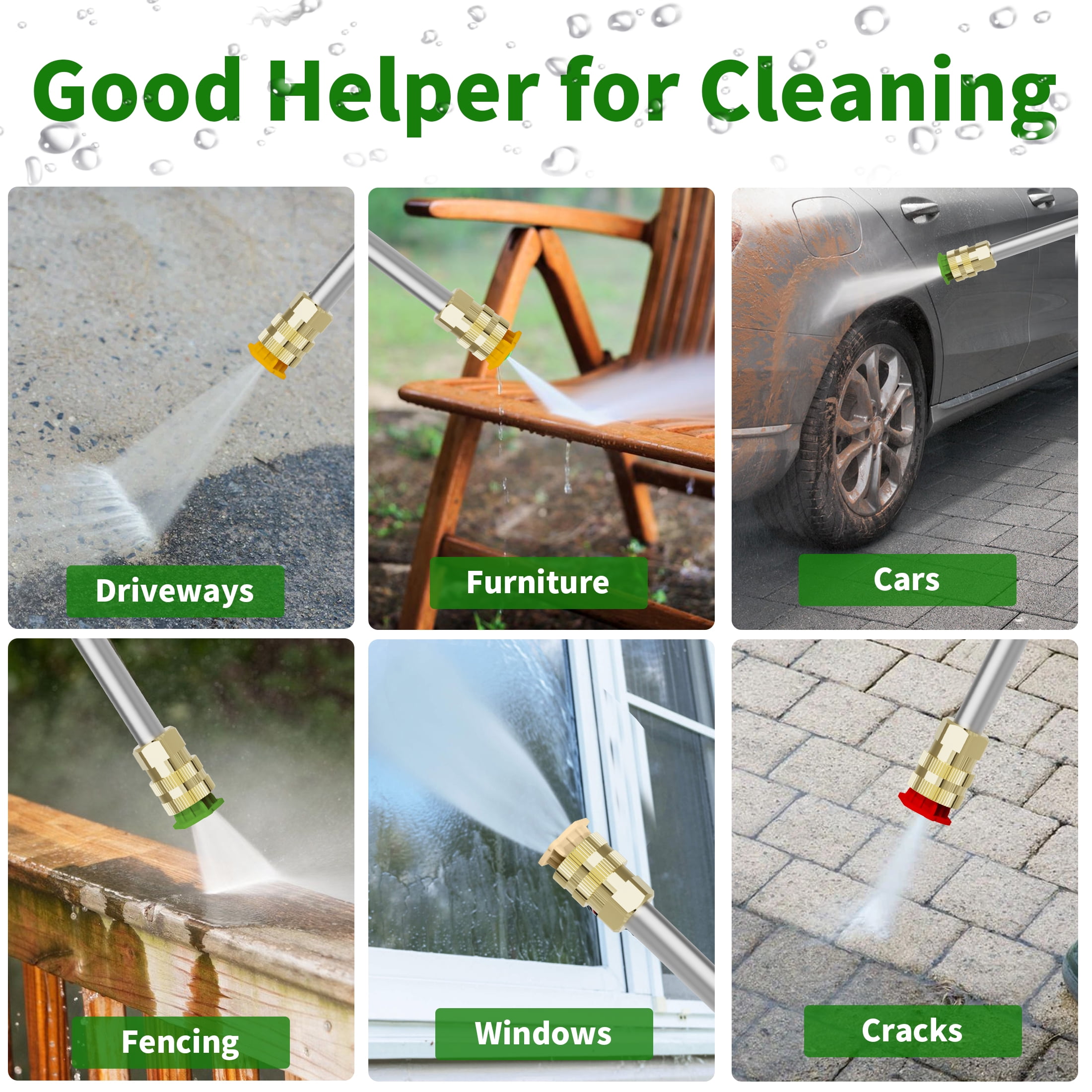 Vipuse Electric Pressure Washer,4200 PSI Max.2.8GPM Power Washer with 23ft Hose /4 Nozzles/400ML Foam Cannon,Clean Tool for Cars/Fences/Patios/Floor