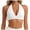 White, variant on COMVALUE Womens Push Up Halter Bikini Top V Neck Textured Bathing Suit Sexy Backless Swimsuit Padded Swimwear Swim Crop Tops (L, White)