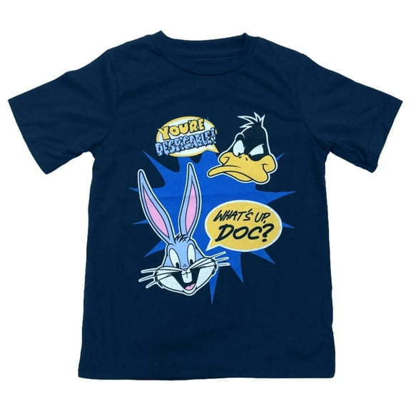 Looney Tunes Boys Blue Bugs Bunny & Daffy Duck T-Shirt Tee Shirt 7