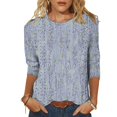 thumbnail image 2 of YDLCAFD Pâques Hauts Habillés pour Femmes Manches 3/4 Été Col Rond T-Shirts Imprimé Floral Blouses Décontractées Mode, 2 of 5