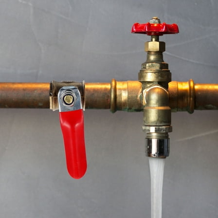 Beaupretty 2Pcs Copper Ball Valve Shut Off Valve for Water Pipe with Red Handle