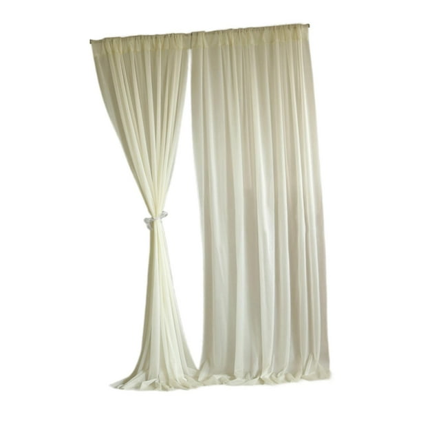 Cortinas de fondo de 2 paneles, fondo ligero con bolsillos para varillas, fondo suave Beige