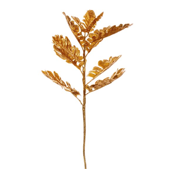 Vickerman 19" Gold Artificial Dusty Miller Glitter Spray, 3 per bag.