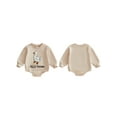thumbnail image 2 of BemeyourBBs Infant Baby Boy Girl Silly Goose Outfits Long Sleeve Bubble Romper Oversized Sweatshirt Goose Letters Embroidery Crew Neck Bodysuit Cute Newborn Fall Winter Spring Clothes, 2 of 9