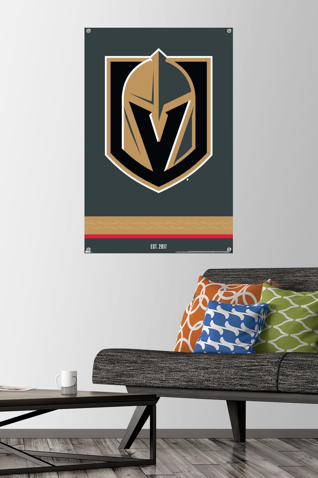 NHL Vegas Golden Knights - Logo 21 Wall Poster with Pushpins, 22.375" x 34"