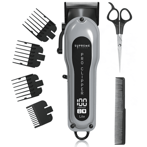 Supreme Trimmer Pro Clipper Lite | 210 Min Run Time Professional Hair Cutting Tool Set   Hair Comb, Scissors & Fade Blade | STC5000