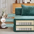 thumbnail image 4 of Hforesty Modular Chenille Fabric Compression and No Assembly Required Convertible Floor Sofa Bed Loveseat, Green, 4 of 10