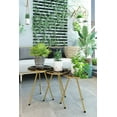 thumbnail image 6 of Set of 3 Nesting END Tables - Round Stacking Coffee Side Tables for Small Spaces, Nightstand Bedside Table for Living Room, Bedroom, Living Room, Balcony, NO-TOOLS ASSEMBLY (Brown Marble/Gold), 6 of 7