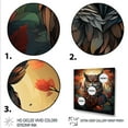 thumbnail image 3 of Designart "Blue and Orange Mysterious Owl III" Animals Framed Wall Art - Traditional Orange Owl Entryway Framed Wall Art, 3 of 6