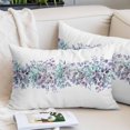 thumbnail image 2 of Purple Blue Eucalyptus Leaves Pillow Covers 12"x20", Spring Summer Botanical Floral Soft Brushed Microfiber Breathable Throw Pillow Covers, Pillowcase with Zipper for Couch Sofa Bedroom Living Room, 2 of 9