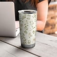 thumbnail image 4 of 20 Oz Pioneer Floral Pattern Coffee Tumbler Double Wall Insulated Stainless Steel Water Bottle | Metal Reusable Thermoses Flask with Cup Cap | Leak & Sweat Proof with Anti-Dust Lid, 4 of 7