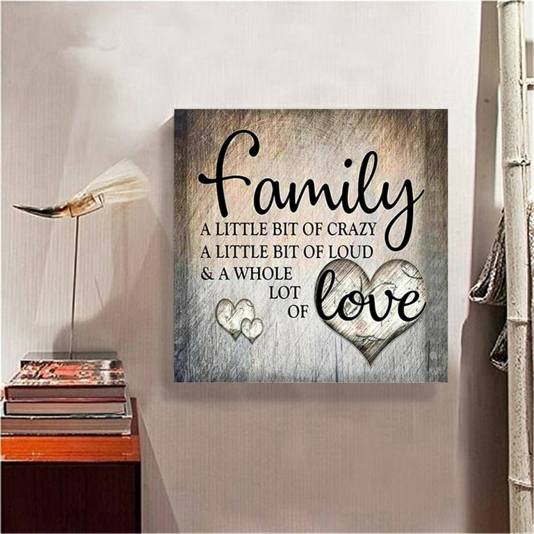 Dodoing 5D Diamond Painting Family Love Full Drill by Number Kits for Adults Letter DIY with Diamonds Art Craft Home Decor Stickers, Size: 12 x 12