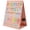 Pink, variant on Grusce Foldable Tabletop Pocket Chart Stand, 13 inch Wide x 17 inch Tall Double Sided with 5 Straps Each, Reusable for Classroom Home, Offices
