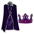thumbnail image 3 of Disfraz de rey para niños, de rey y corona, accesorios de disfraz para fiestas temáticas de vacaciones, actuaciones en escenario, juegos de simul Violeta, 3 of 9