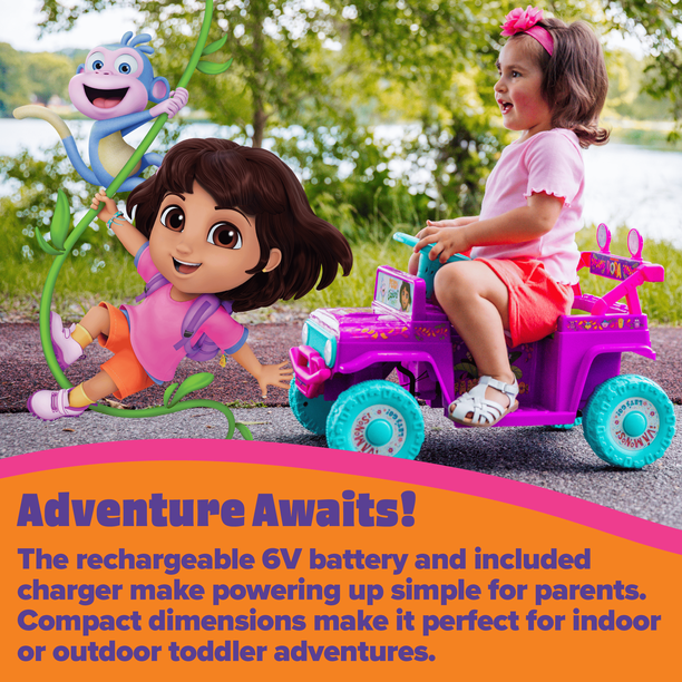 Dynacraft Dora the Explorer 6V Battery-Powered Ride-On for Ages 18