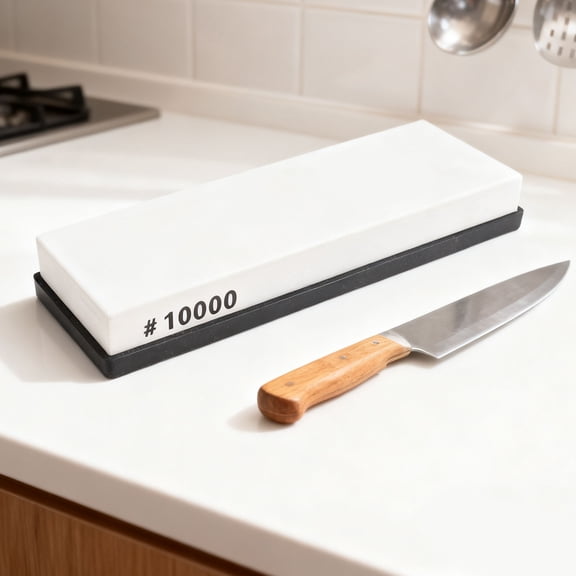 Sharpening Stone Polishing Stone Grit 10000 Sharpening Stone Flattening Stone Grit 10000 Sharpening Stone White Corundum Fine Polishing Whetstone With Angle Guide Anti Slip Base For Kitchen