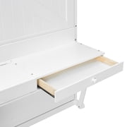Harper & Bright Designs Queen Size Wall Murphy Bed with Storage, Foldable Cabinet Bed with Vanity Desk, Center Mirror & 2 Side Drawers for Guest Room Office, White