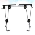 thumbnail image 3 of Mountain Bike Storage Hooks Stands Heavy Duty Bike Hangers with Ropes Up to 50KG (Black, Random Color Rope), 3 of 6