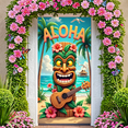 thumbnail image 3 of Tiki Statue Hawaiian Aloha Beach Banner Floral Design Luau Party Backdrop for Summer Beach Event Holiday Celebration, 3 of 9