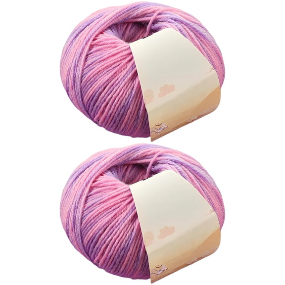 2 Pcs Fancy Dyeing Yarn for Crocheting Knitting, Soft Wool Alpaca Blend, Rainbow Ombre Yarns, Gradient Cake Yarns for DIY Knitting Crochet Weaving Scarves Hats