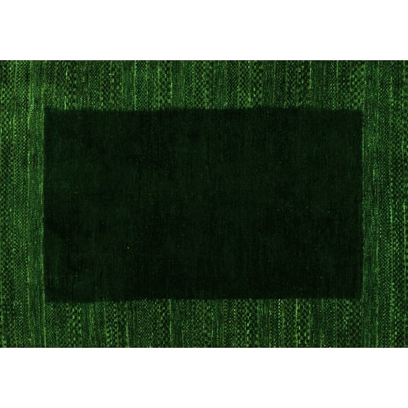 Ahgly Company Indoor Rectangle Abstract Green Modern Area Rugs, 5' x 7'