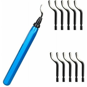Kit d'outils d'ébavurage pour l'outil de chanfrein à poignée antidérapante en métal avec lames remplaçables, assurant un fonctionnement sans heurt et une durabilité pour divers projets