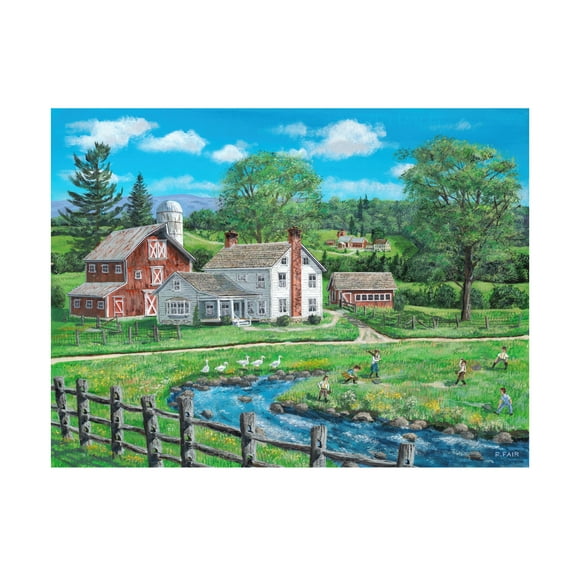 Canvas Wall Art - Bob Fair 'The Farm League' Wall Art for Living Room, Bedroom, or Office DÃ©cor by Trademark Fine Art - 19 x 14 Inches