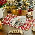 thumbnail image 2 of mubwai Red Diamond Plaid Nutcracker Snowflake Christmas Placemats Set of 6, 12x18 Inch Winter Table Mats for Home Party Kitchen Dining Decor, 2 of 6