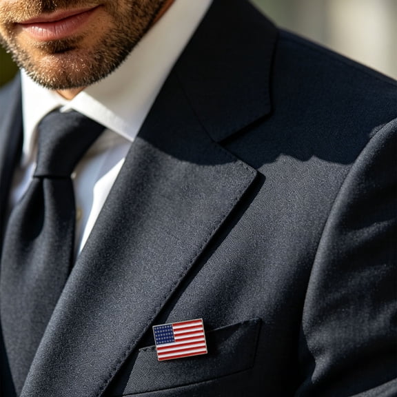 Hgtduk American Flag Brooch Pin, US Patriotic Enamel Lapel Pin, USA Flag Badge for Suit Hat Bag, Independence Day Gift