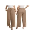 thumbnail image 3 of Gleelist Women Plus Size Casual Drawstring Wide Leg Pants Stretchy Straight Long Trousers With Pocket XL-5XL, 3 of 8
