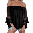 thumbnail image 2 of Blusa con hombros descubiertos,Top con hombros descubiertos para mujer, camisa informal para mujer, blusa informal para mujer, apariencia llamativa, 2 of 8