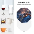 thumbnail image 6 of Lsque Night Sky Turtle Pattern 4" Drink Coasters Set of 4, PVC Leather Absorbent Coasters, Table Coaster Set Decorative Coffee Cup Coasters Housewarming Gift -Octagon, 6 of 6