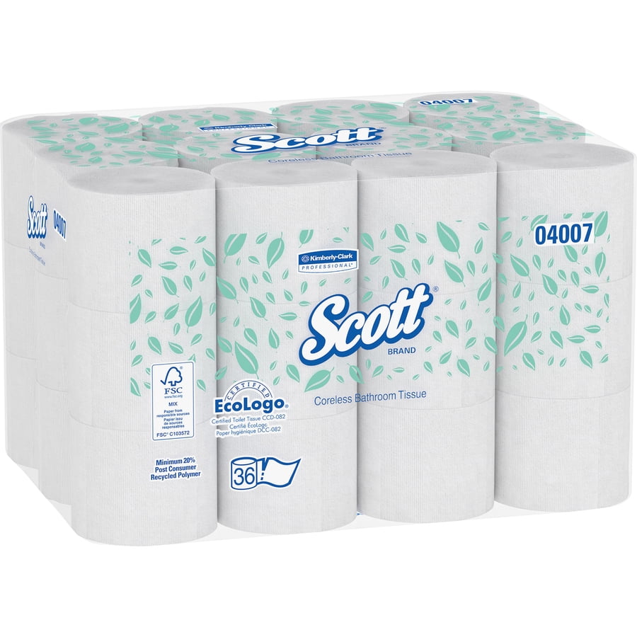 72 rolls - 2Ply White Coreless Toilet Rolls 800 sheets per roll 2 BOXES 