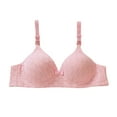 thumbnail image 2 of HVOBTTY Women's Daily Bra, Bras for Women, Women's Comfortable Breathable Chest Gathered Side Breast Bra Small Cup Bra Thin No Steel Ring Breathable Bow Adjustable Shoulder Strap Pink, M, 2 of 4