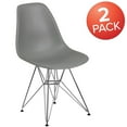 thumbnail image 4 of 2 Pk. Elon Series Moss Gray Plastic Chair with Chrome Base, 4 of 9