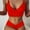 Red, variant on UTTOASFAY Women Swimsuits On Women's Fashion Bikini Set Swimsuit Two Piece Filled Soild Swimwear Beachwear Hot Pink L