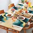 thumbnail image 2 of Blue Marble Gold Line Pattern Summer Placemats Table Placemats Set Of 4-Linen Kitchen Washable Placemats Table Mats 11.8"x17.7" Non-Slip Heat Resistant, 2 of 6