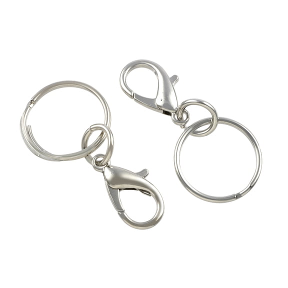 12 Packs: 4 ct. (48 total) Rhodium Lobster Claw Key Rings by Creatology™