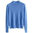 thumbnail image 5 of Gyexs Womens Fall Sweaters Casual Solid Color Petite Tops Knitwear Solid Lightweight Knit Pullover Tops Womens Fall Clothes, Blue, Size M, 5 of 5