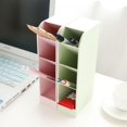 thumbnail image 3 of Caja de almacenamiento con 4 portalápices oblicuos en color verde, azul, rosa y blanquecino, 3 of 5