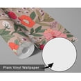thumbnail image 6 of S4sassy Removable Nature-inspired Waterproof Wall Wrap, Finish Wallcover, Blooming Garden Flower Contact Paper for Walls, Cabinet, Dresser, Self Adhesive Vinyl Wallpaper Roll- Taupe(25"x360"), 6 of 9