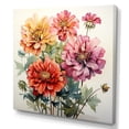 thumbnail image 2 of Designart "Illustration of Simple Zinnia Bouquet II" Floral Wall Art - Traditional Pink Zinnias Entryway Wall Art, 2 of 6