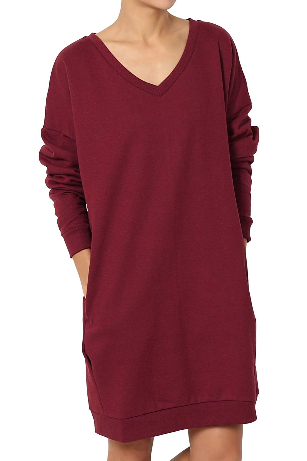 Haute Edition Women's Oversized Pullover Sweatshirt Dress - Walmart.com