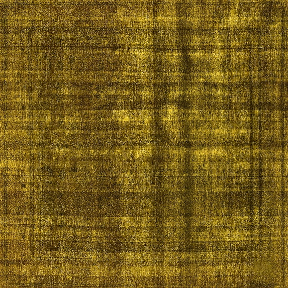 Ahgly Company Machine Washable Indoor Square Persian Yellow Bohemian Area Rugs, 5' Square