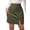 Army Green, variant on Women Faux Suede Mini Skirt with Slit High Waisted Button Front A-Line Bodycon Short Skirts Green M
