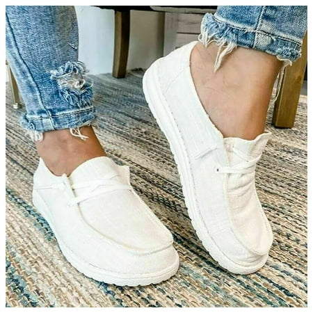 

Women Flat Walking Shoes Casual Comfy Trendy Shoes For Daily Wearing 39 White