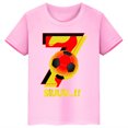thumbnail image 3 of Camiseta de algodón de manga corta de verano para niños y niñas con estampado de Ronaldo, camisetas rosas, ropa periférica de fútbol para niños, 3 of 5