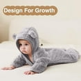 thumbnail image 4 of Baby Girls Boys Fluffy Cute Design Cartoon Animal Hooded Jumpsuit Romper Baby Girl for Baby Boys 3-6 Months, 4 of 5