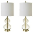 thumbnail image 2 of 510 Design Ellipse Contemporary Glass and Fabric Table Lamps in Gold (Set of 2), 2 of 10